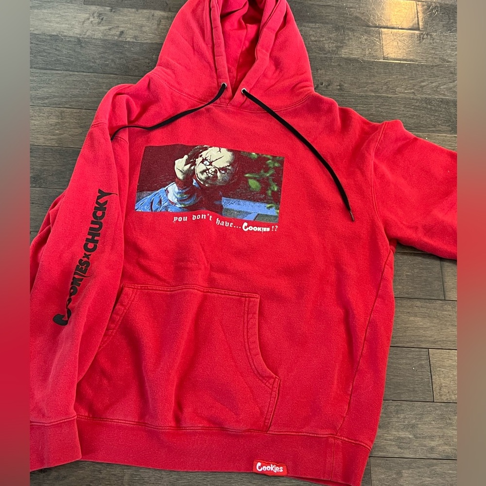VINTAGE COOKIES X CHUCKY COLLAB RED HOODIE XL